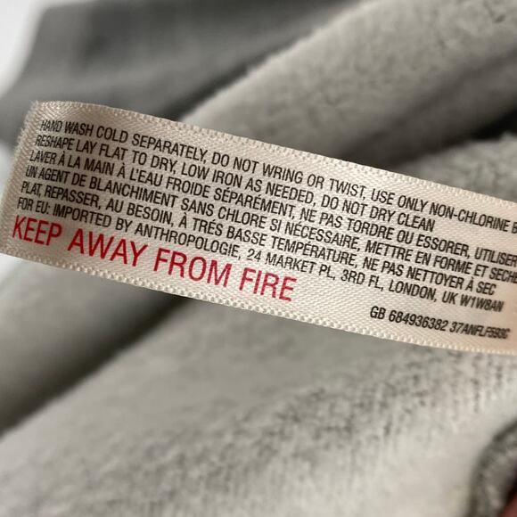 Anthropologie Lilka Embelllished Beaded Pullover Sweatshirt Scoop Neck Gray M - Picture 7 of 7